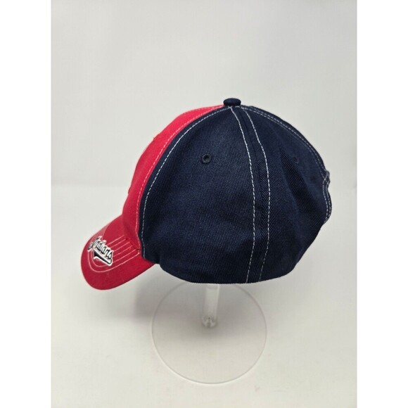 CLEVELAND INDIANS CHEIF WAHOO RED & NAVY BLUE 100% COTTON BASEBALL HAT UNISEX OS - Picture 4 of 12